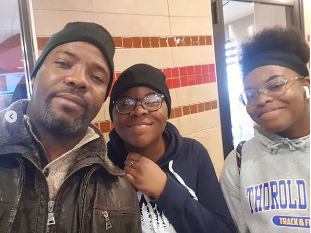 Cute photo of comedian Okey Bakassi and his daughters