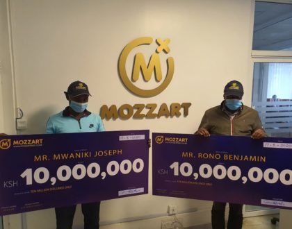 Two lucky gamers strike it rich with Ksh. 10M each from the Mozzart Daily Jackpot on the same day!