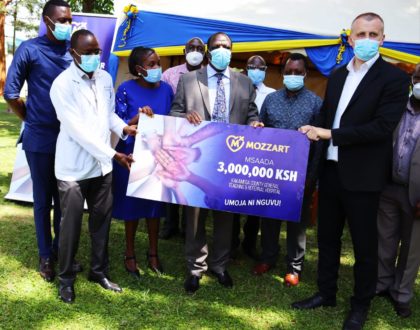 Mozzart lands in Kakamega County General Hospital with life-changing medical equipment worth Ksh 3 million