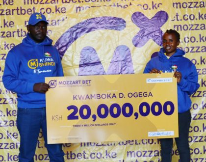 A lucky couple in disbelief as husband uses wife's account to bet on Mozzart Bet and wins Ksh. 20,000,000!