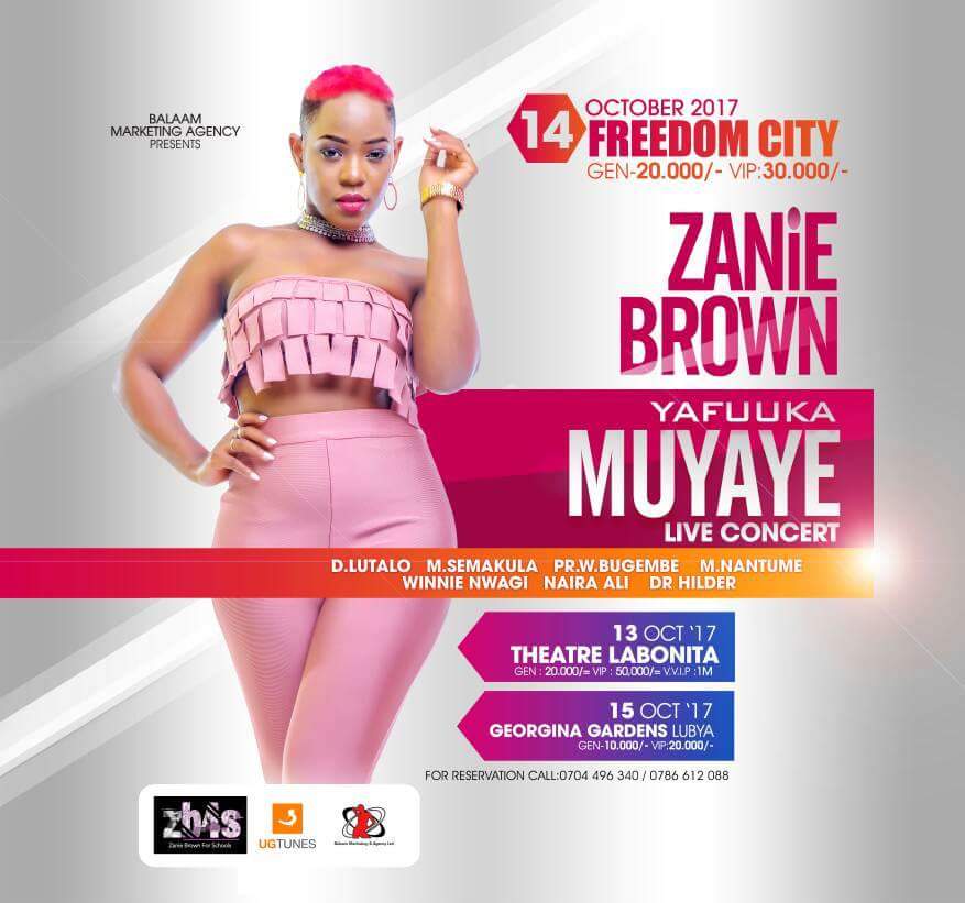 Zanie Brown Sets Dates and Venues For Concert