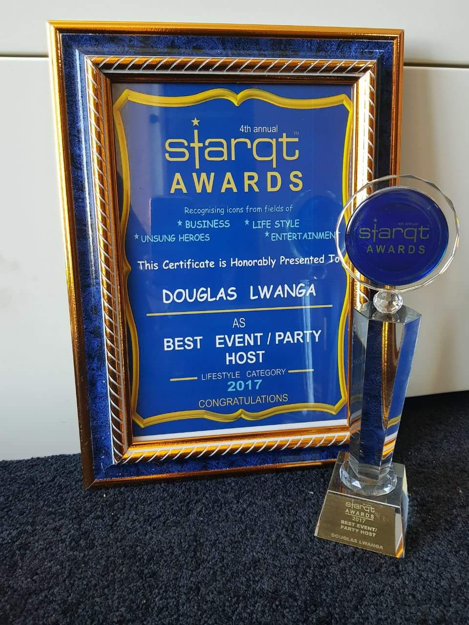 Douglas Lwanga Wins Best Party Host at Starqt Awards 2017