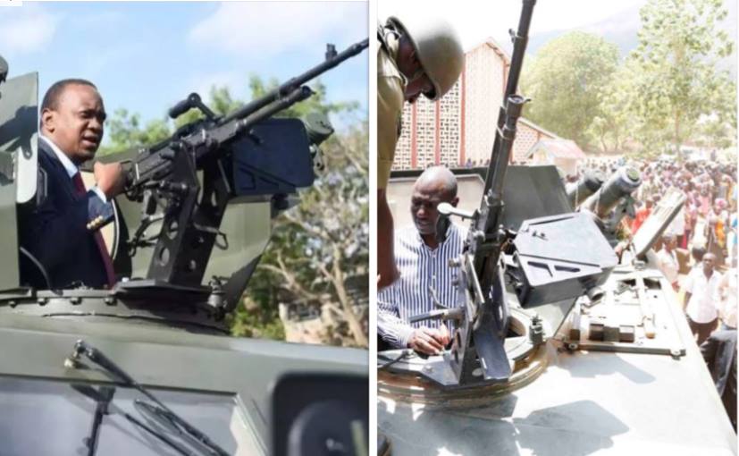 DP William Ruto takes Uhuru’s armored personnel carriers to volatile Baringo two days after armed bandits forced him to flee (Photos)
