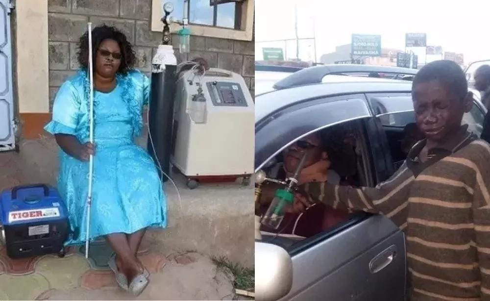 Gladys Kamande who was blind and survived on oxygen tank can now see again after five years of blindness (Photos)